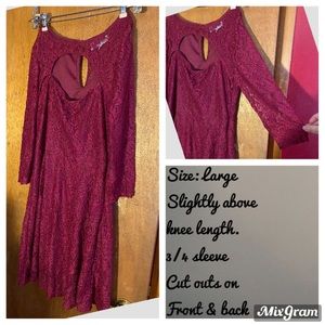 Maroon Lace Party Dress